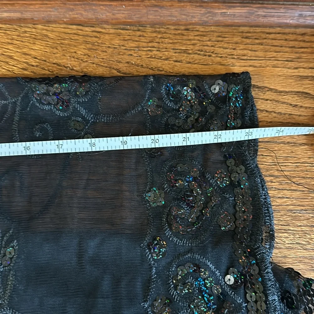 Black Floral Sequined Evening Wrap Scarf, I.N.C. International Concepts - Picture 5 of 6
